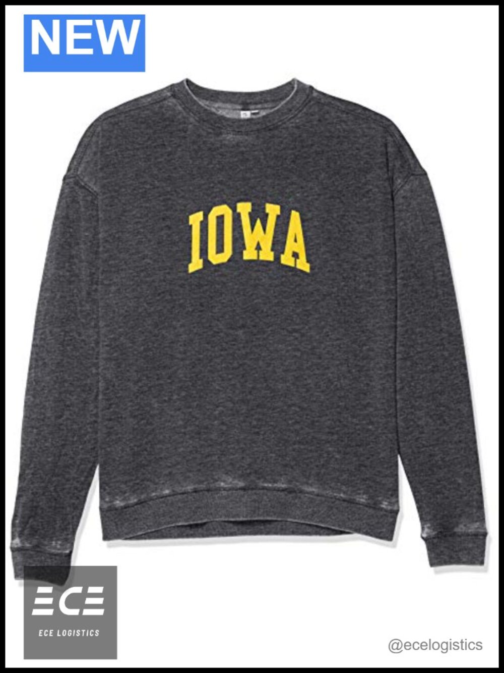 NCAA Womens Oversized Crewneck Fleece Sweatshirt Cotton Poly Burnout